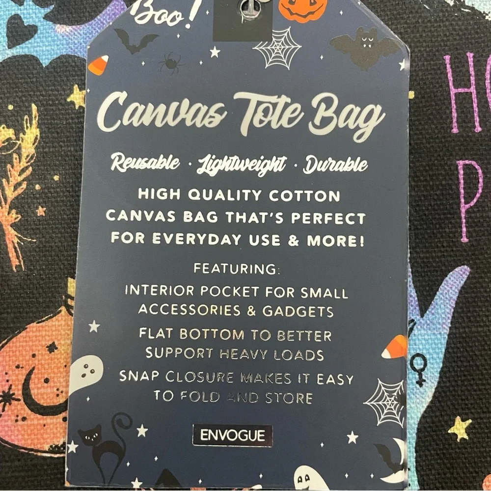 ENVOGUE Hocus Pocus Stay Magical Halloween Market Colorful Canvas Tote Bag